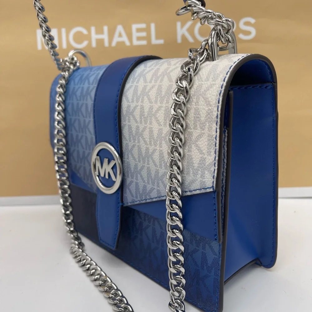 Michael Kors Greenwich Sm Ombré Color-Block Signature Logo Flap Crossbody XBODY - Picture 2 of 16